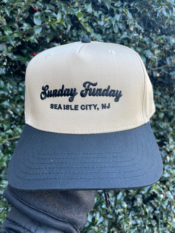 Sunday Funday Sea Isle City- Tan and Black Trucker Hat