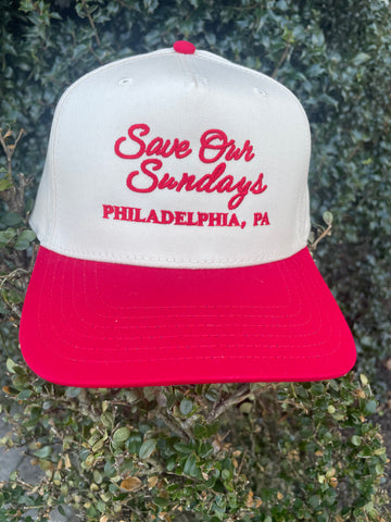 Save Our Sundays Philadelphia- Cream and Red Trucker Hat