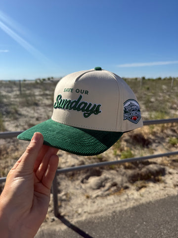2026 Fall Eagles Collection: green Corduroy Brim Save Our Sundays