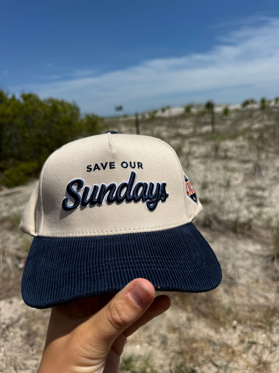 2026 Summer Collection: Navy Corduroy Save Our Sundays Trucker