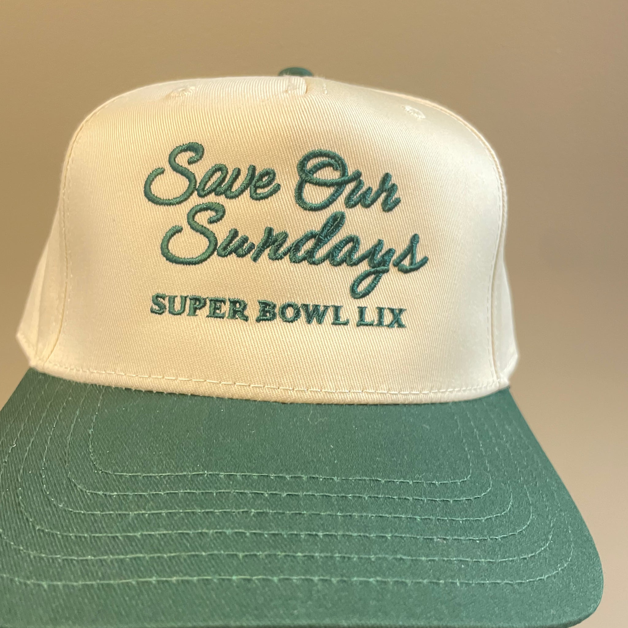 Save Our Sundays - Super Bowl Cream and Green