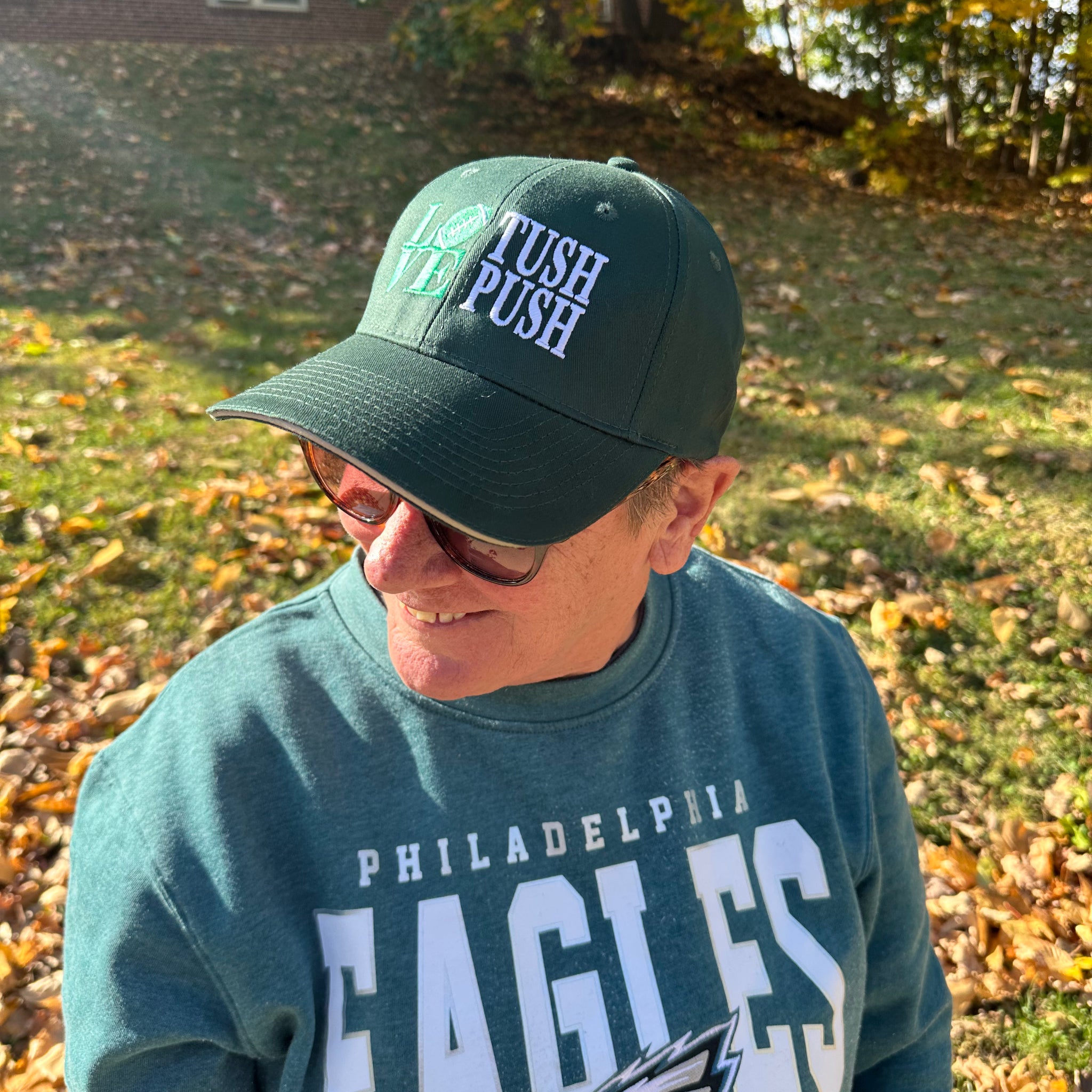 Love Tush Push Green Baseball Hat