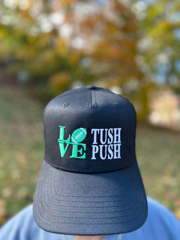 Love Tush Push Black Trucker Hat