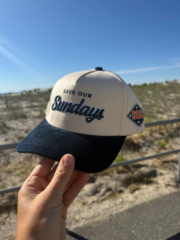 Save Our Sundays Navy Corduroy Trucker